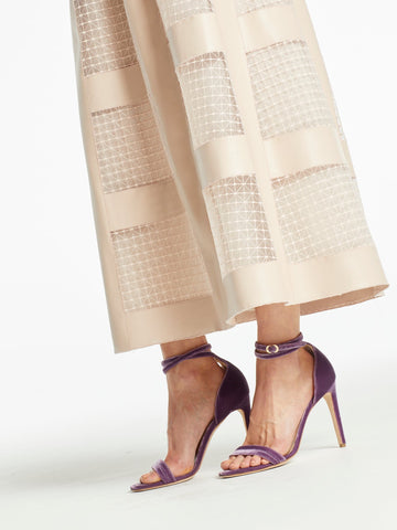 NOURA SKIRT PINK FISHNET AND PLEATHER