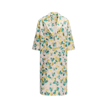 LILIANE COAT YELLOW MULTI FLORAL JACQUARD