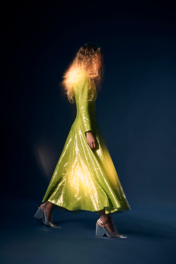 ANDY DRESS LIME PUNCH SEQUINS