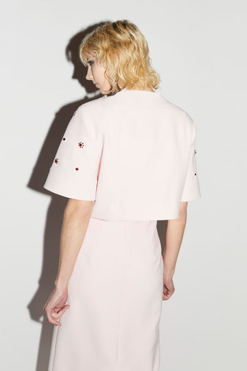 RIVER JACKET PINK EMBELLISHED CREPE