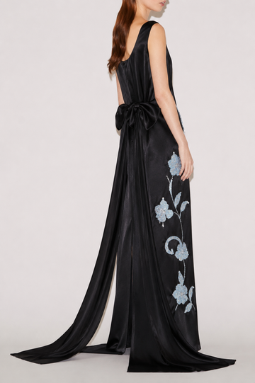 ROSA GOWN BLACK SATIN