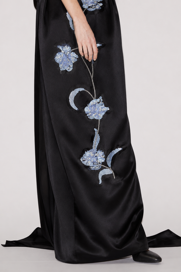 ROSA GOWN BLACK SATIN
