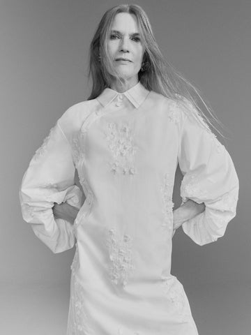 ALISTAIR DRESS WHITE EMBROIDERED COTTON