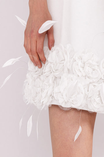 MAIA MINI DRESS IVORY CREPE