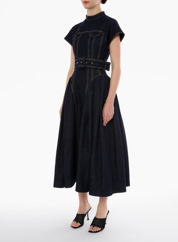 ANDREA DRESS INDIGO DENIM