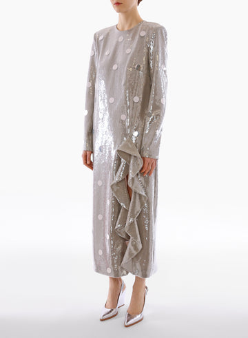 LYRA DRESS SMOKE EMBROIDERED SEQUIN