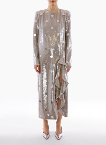 LYRA DRESS SMOKE EMBROIDERED SEQUIN