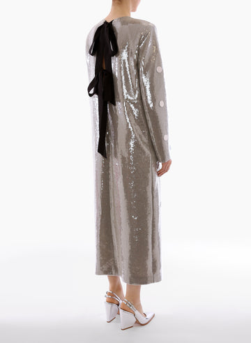 LYRA DRESS SMOKE EMBROIDERED SEQUIN