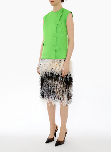 EVIE TOP BRIGHT APPLE DUCHESS SATIN