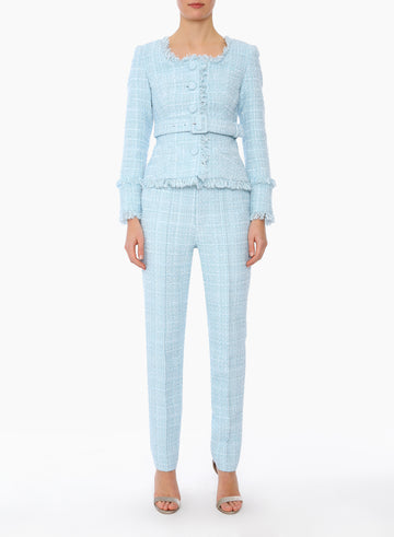 FRANCESCA TROUSERS BLUE TWEED