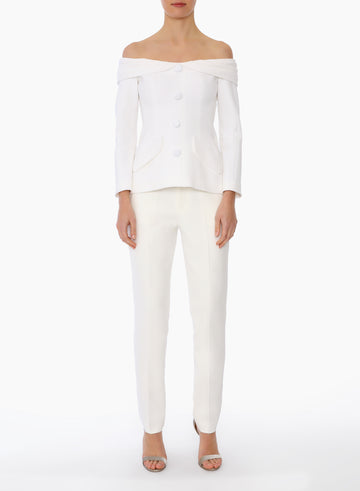 GABRIELLA JACKET WHITE CREPE