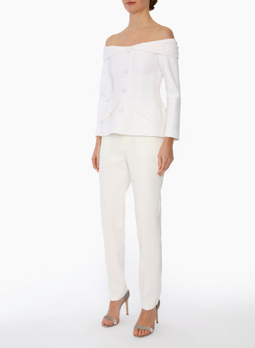 GABRIELLA JACKET WHITE CREPE