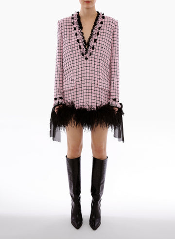 CYRIL DRESS PINK BLACK TWEED