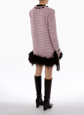 CYRIL DRESS PINK BLACK TWEED