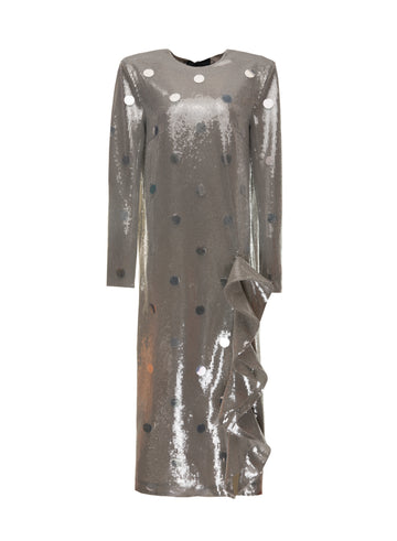 LYRA DRESS SMOKE EMBROIDERED SEQUIN
