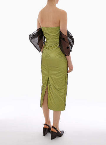 CAMELIA DRESS CITRONELLE BLACK EMBROIDERED TULLE