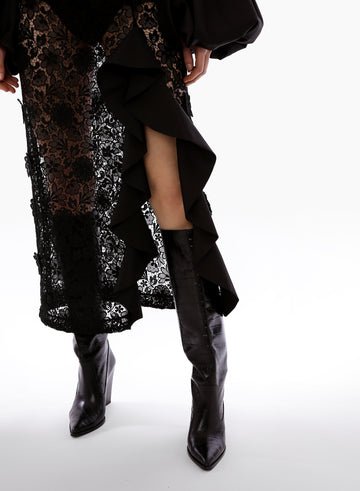 DIANE SKIRT LINED BLACK LACE