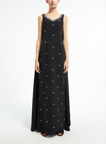 MARGHERITA GOWN BLACK CREPE