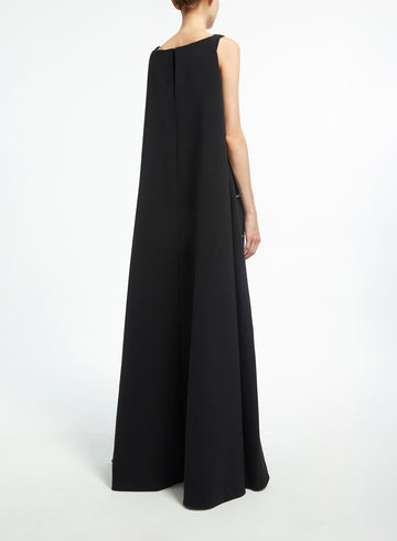 MARGHERITA GOWN BLACK CREPE