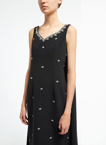 MARGHERITA GOWN BLACK CREPE
