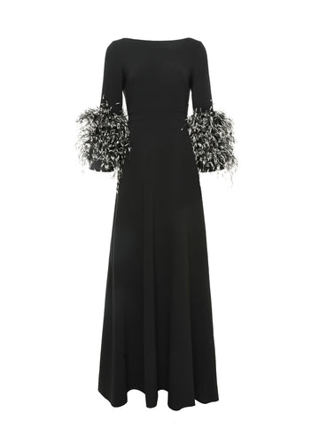 REIGN GOWN BLACK CREPE