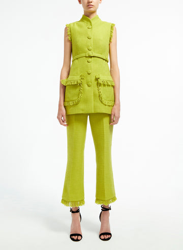BEVERLY TROUSERS LIME TWEED