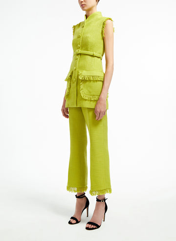 BEVERLY TROUSERS LIME TWEED