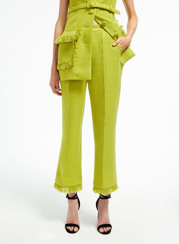 BEVERLY TROUSERS LIME TWEED