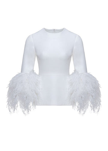 LOLA TOP PURE WHITE CREPE
