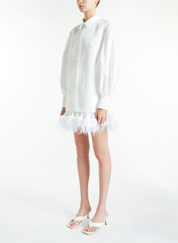 VIVI DRESS PURE WHITE FAILLE