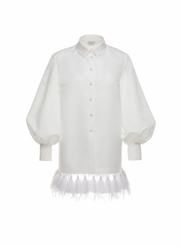 VIVI DRESS PURE WHITE FAILLE