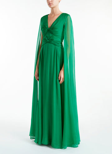 THEODORA GOWN EMERALD GREEN VOILE