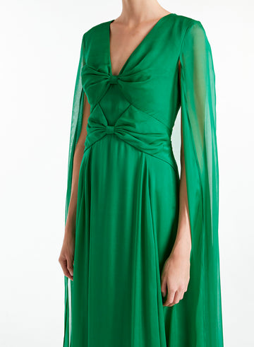 THEODORA GOWN EMERALD GREEN VOILE