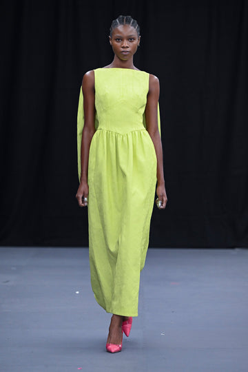 CLIO GOWN WILD LIME JACQUARD