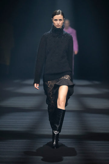 DIANE SKIRT LINED BLACK LACE