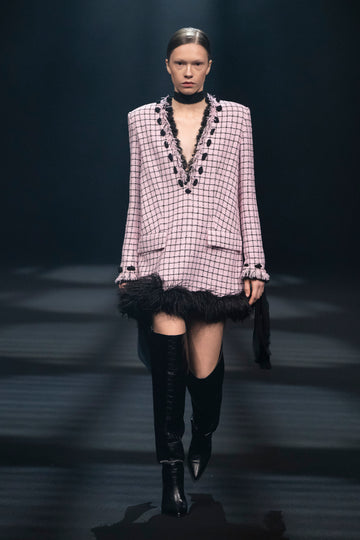 CYRIL DRESS PINK BLACK TWEED