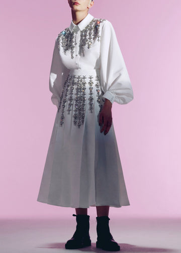 OPAL SKIRT WHITE FAILLE