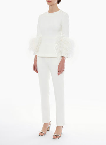 LOLA TOP PURE WHITE CREPE