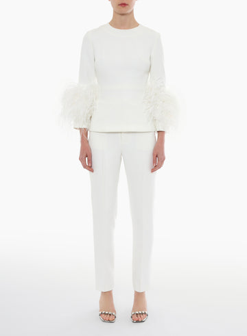 LOLA TOP PURE WHITE CREPE