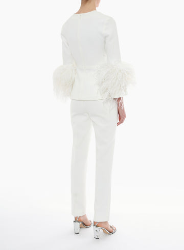 LOLA TOP PURE WHITE CREPE