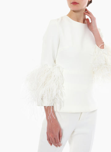 LOLA TOP PURE WHITE CREPE
