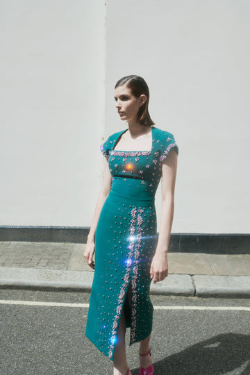 GIA SKIRT PEACOCK CREPE