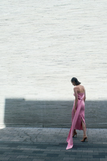 GRETA GOWN PINK QUARTZ DUCHESSE