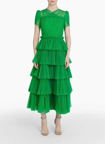 MAE DRESS BRIGHT APPLE TULLE