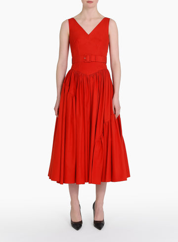 FREDERIKKE DRESS POPPY RED COTTON