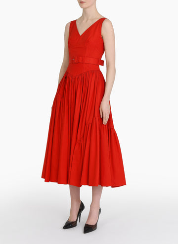 FREDERIKKE DRESS POPPY RED COTTON