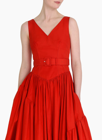 FREDERIKKE DRESS POPPY RED COTTON
