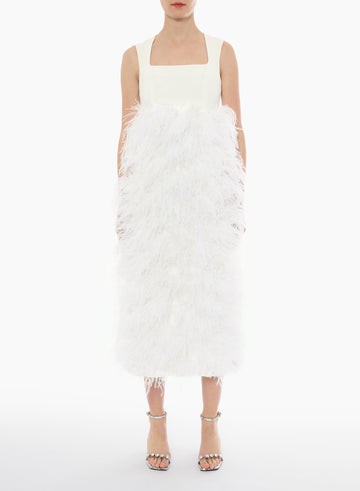 MABEL DRESS WHITE CREPE