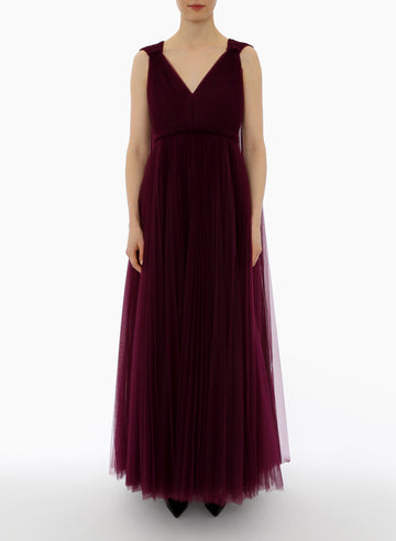 MCKENZIE GOWN MULBERRY TULLE