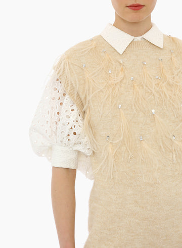 SILVAN VEST ANTIQUE WHITE KNIT